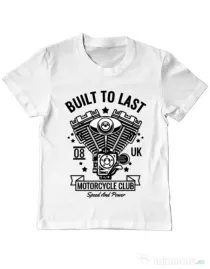 Tricou ADLER copil Built to last Alb
