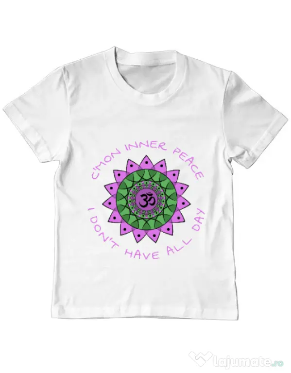 Tricou ADLER copil C’mon inner peace Alb