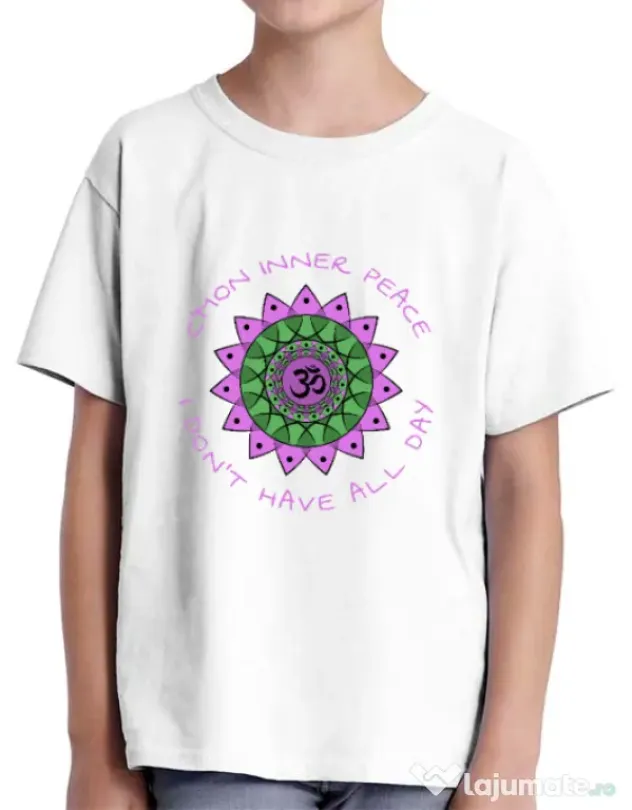 Tricou ADLER copil C’mon inner peace Alb