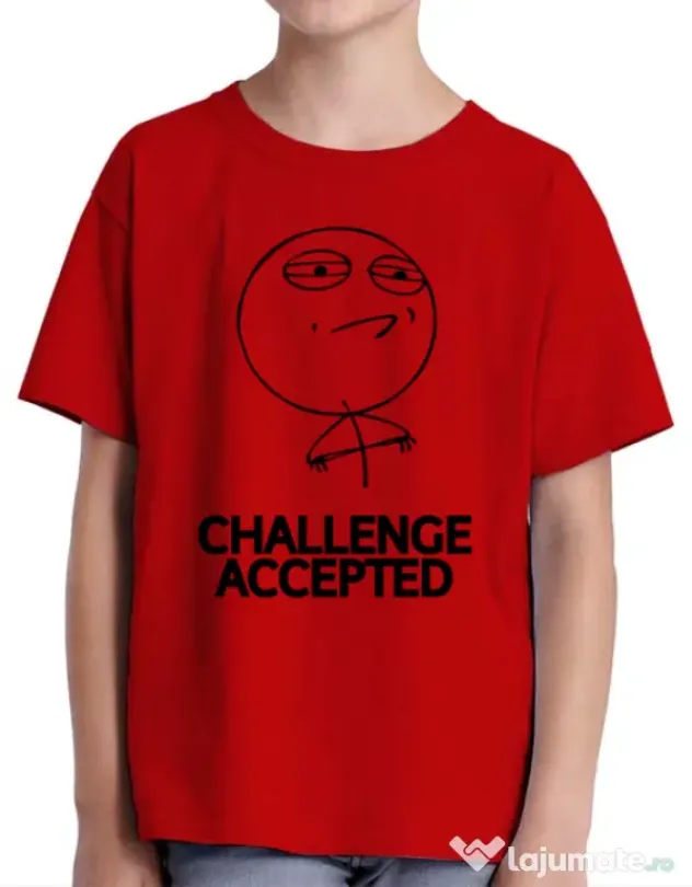 Tricou ADLER copil Challenge Accepted Rosu