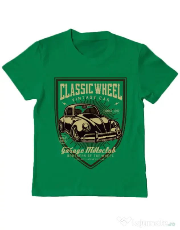 Tricou ADLER copil Classic Wheel Verde mediu