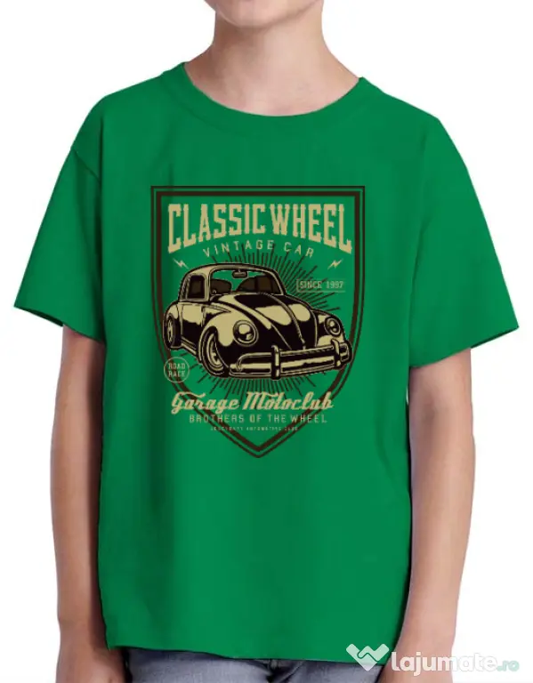 Tricou ADLER copil Classic Wheel Verde mediu