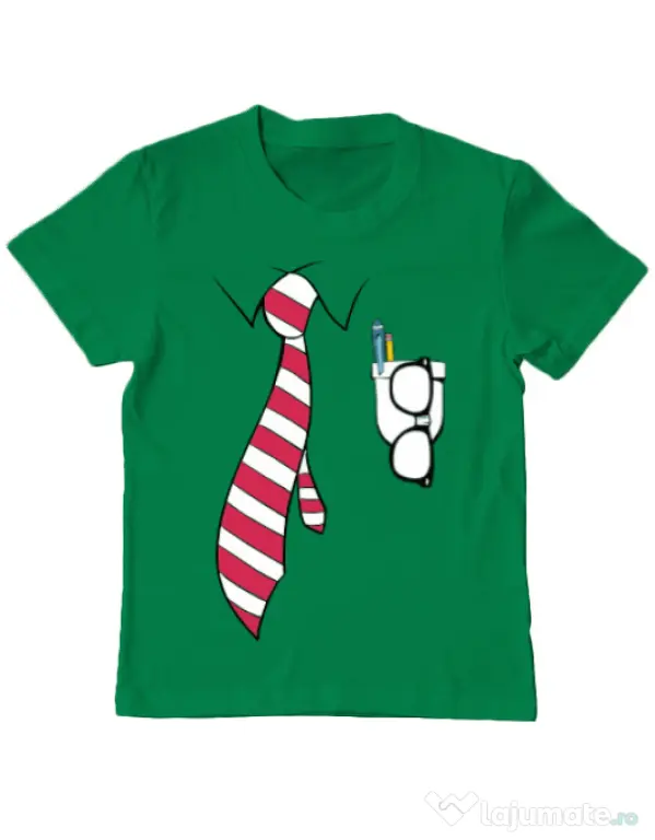 Tricou ADLER copil Cool nerd Verde mediu