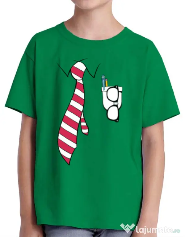 Tricou ADLER copil Cool nerd Verde mediu