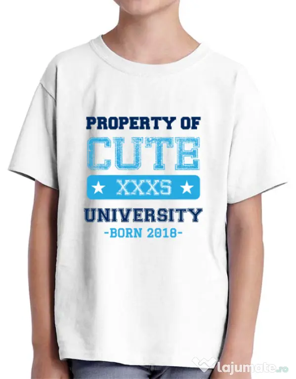 Tricou ADLER copil Cute university Alb