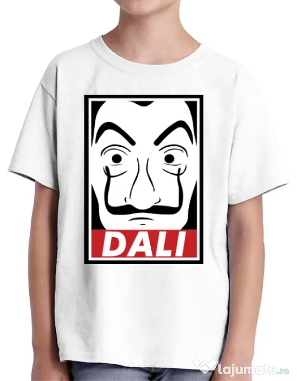 Tricou ADLER copil Dali mask Alb