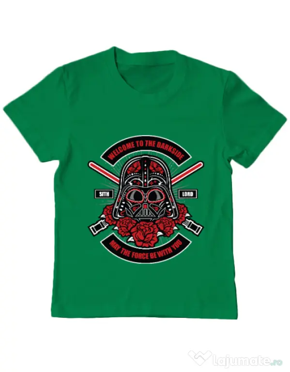 Tricou ADLER copil Darth Vader Sugar Skull Verde mediu