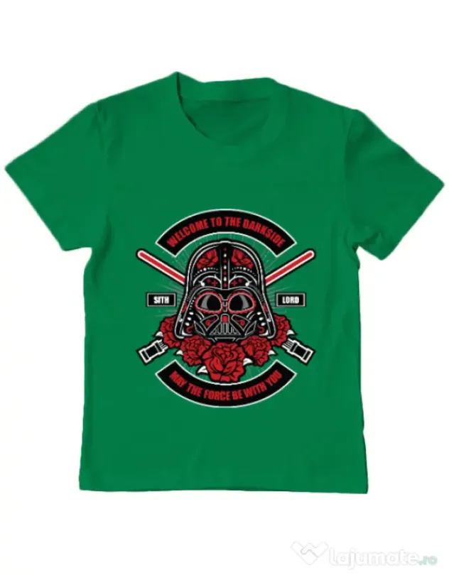 Tricou ADLER copil Darth Vader Sugar Skull Verde mediu