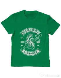 Tricou ADLER copil Death Before Dishonor Verde mediu