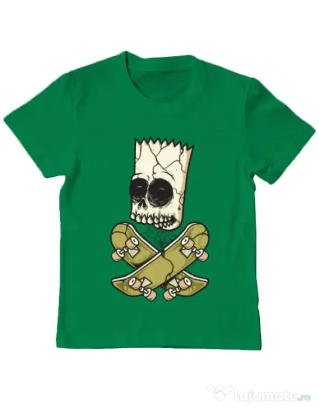 Tricou ADLER copil Death of Skateboarder Verde mediu