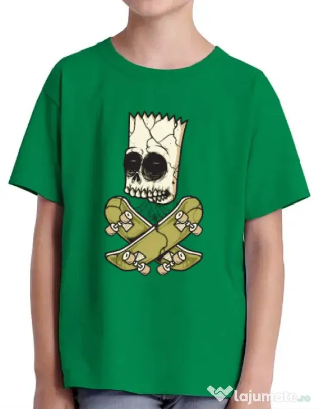 Tricou ADLER copil Death of Skateboarder Verde mediu