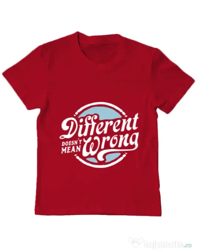 Tricou ADLER copil Different Doesnt Mean Wrong Rosu