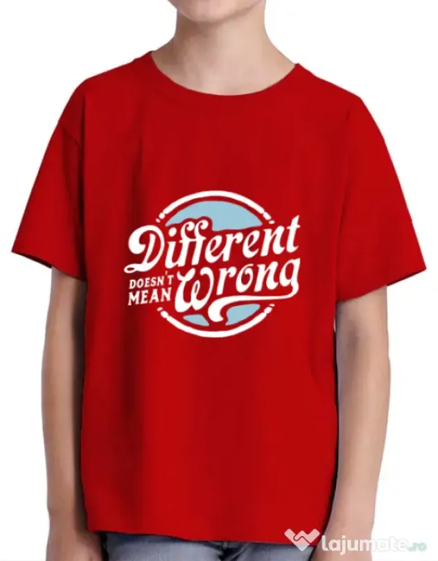 Tricou ADLER copil Different Doesnt Mean Wrong Rosu