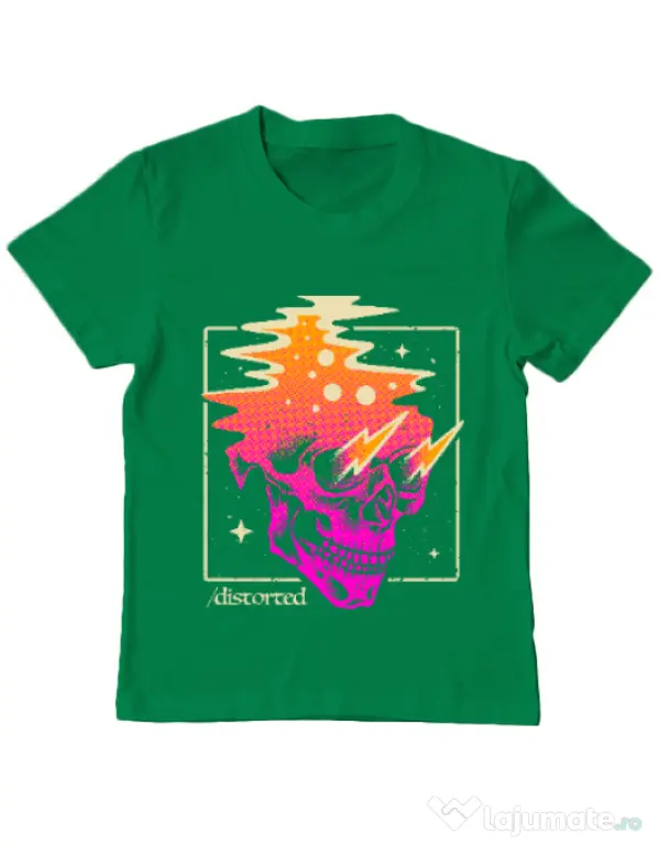 Tricou ADLER copil Distorted Verde mediu