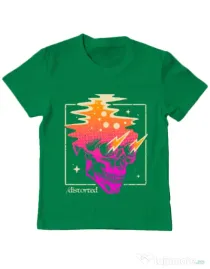 Tricou ADLER copil Distorted Verde mediu