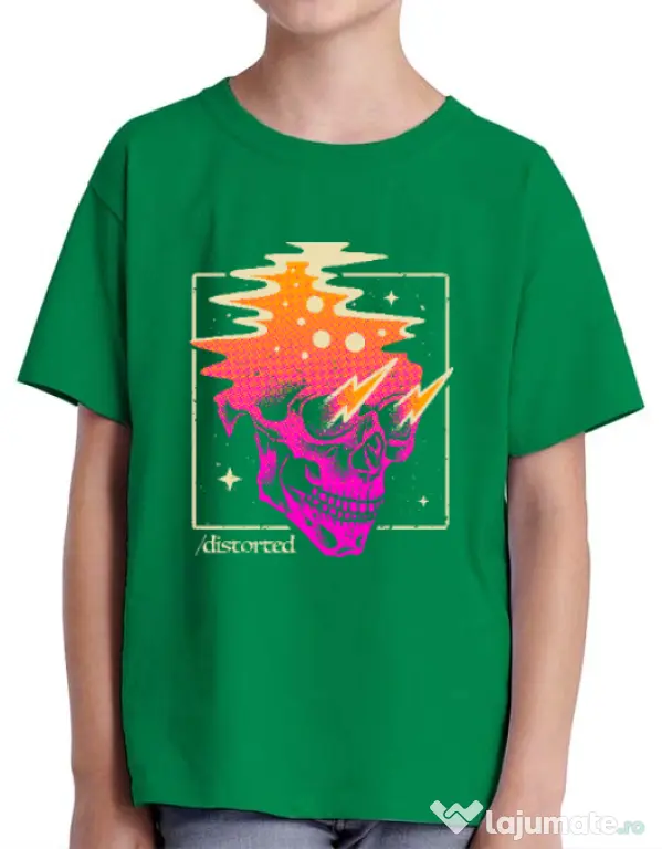 Tricou ADLER copil Distorted Verde mediu