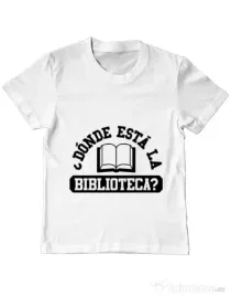 Tricou ADLER copil Donde esta la biblioteca Alb