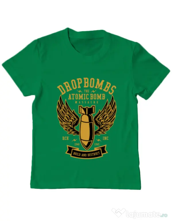Tricou ADLER copil Dropbombs Verde mediu