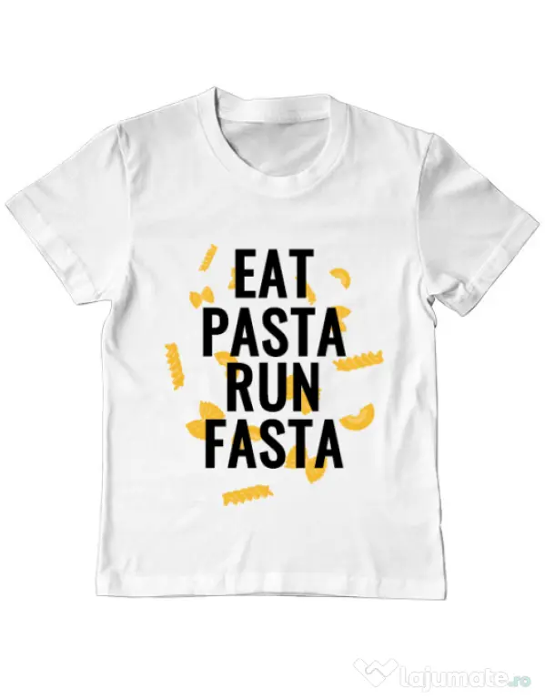 Tricou ADLER copil Eat pasta Alb