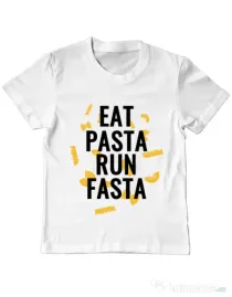 Tricou ADLER copil Eat pasta Alb