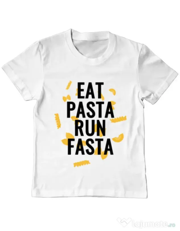 Tricou ADLER copil Eat pasta Alb