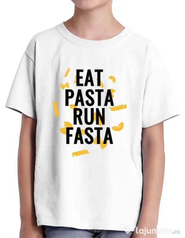 Tricou ADLER copil Eat pasta Alb