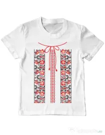 Tricou ADLER copil Etno 3 Alb