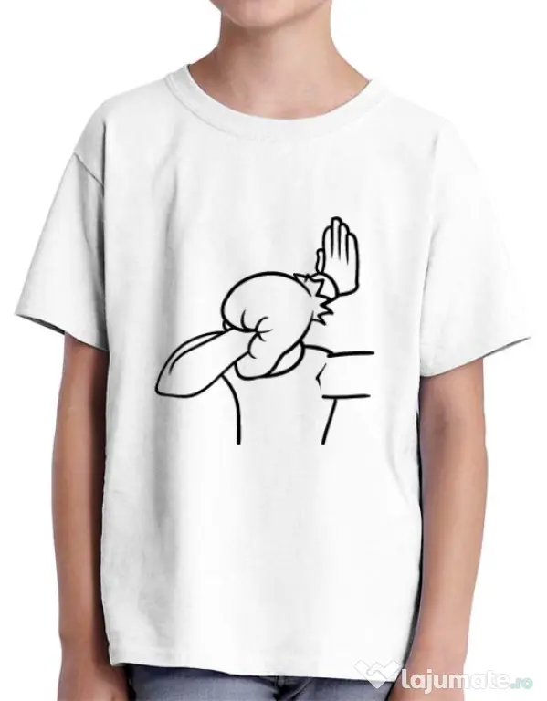 Tricou ADLER copil Extreme facepalm Alb