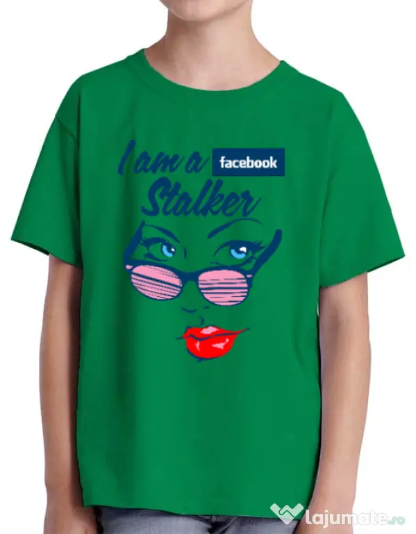 Tricou ADLER copil Facebook stalker Verde mediu
