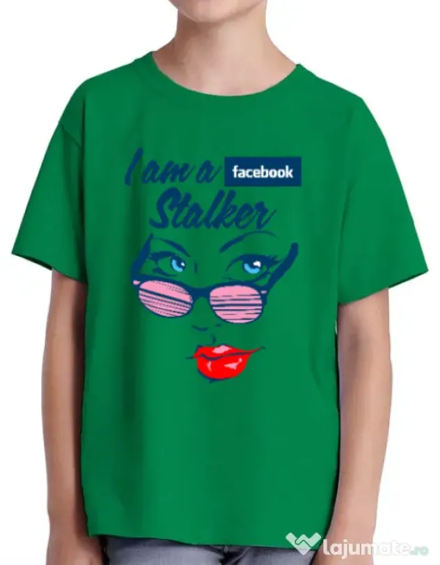 Tricou ADLER copil Facebook stalker Verde mediu