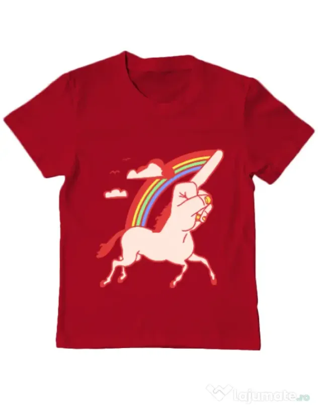 Tricou ADLER copil FUnicorn Rosu