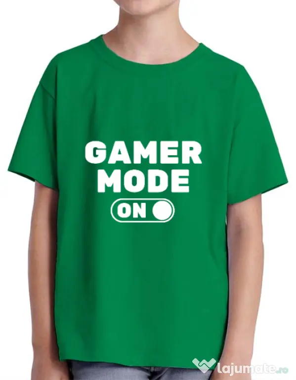 Tricou ADLER copil Gamer mode on Verde mediu