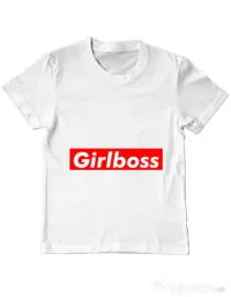 Tricou ADLER copil Girlboss Alb
