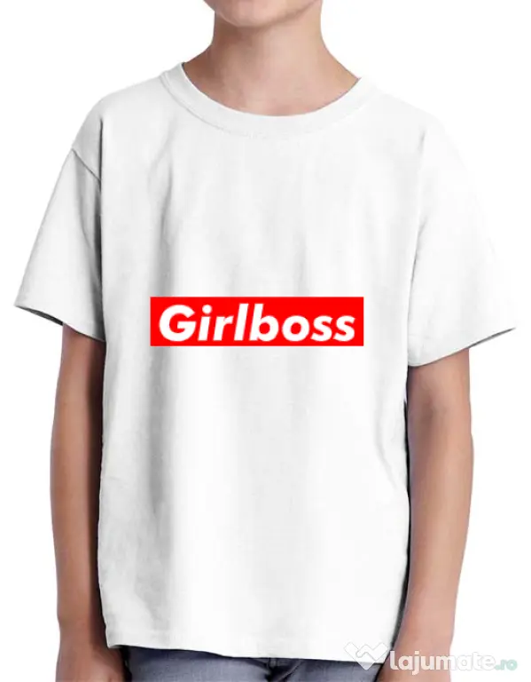 Tricou ADLER copil Girlboss Alb