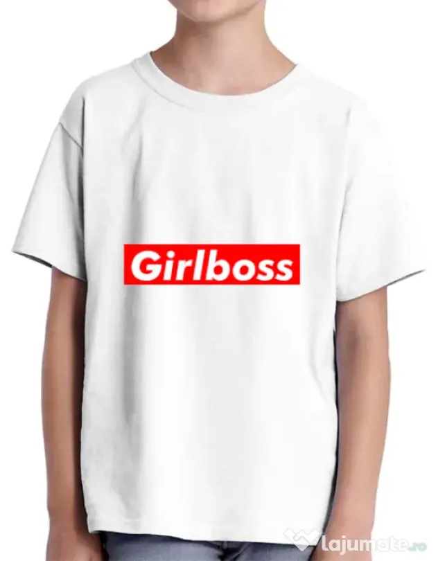 Tricou ADLER copil Girlboss Alb