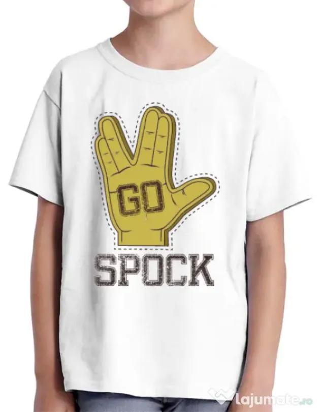 Tricou ADLER copil Go spock Alb