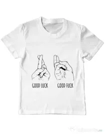 Tricou ADLER copil Good luck Alb