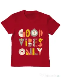 Tricou ADLER copil Good vibes only Rosu