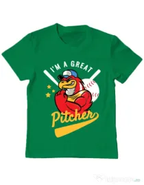 Tricou ADLER copil Great pitcher Verde mediu