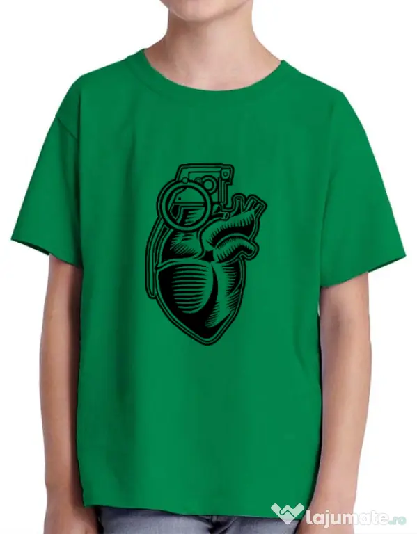 Tricou ADLER copil Grenade Heart Verde mediu