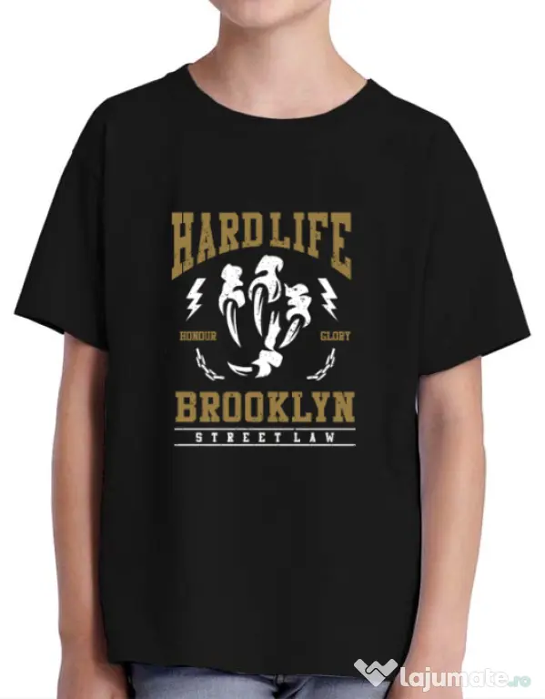 Tricou ADLER copil Hard Life Negru