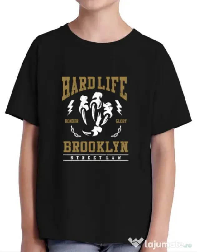 Tricou ADLER copil Hard Life Negru