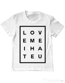 Tricou ADLER copil Hate u Alb