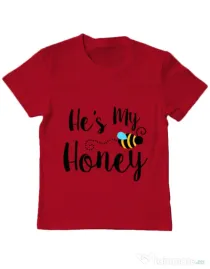 Tricou ADLER copil He is my honey Rosu