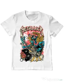Tricou ADLER copil Heavy Guitar Alb