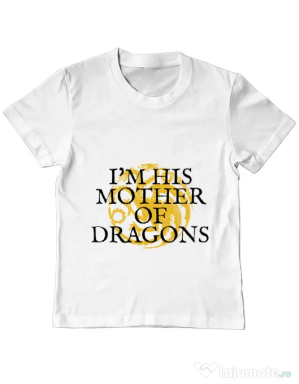 Tricou ADLER copil His mother of dragons Alb