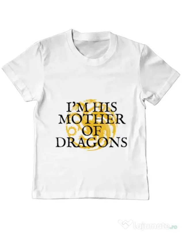 Tricou ADLER copil His mother of dragons Alb