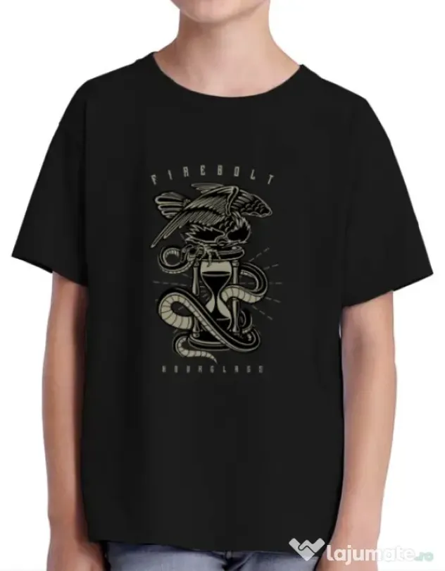 Tricou ADLER copil Hourglass Negru
