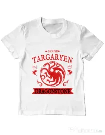 Tricou ADLER copil House Targaryen Alb