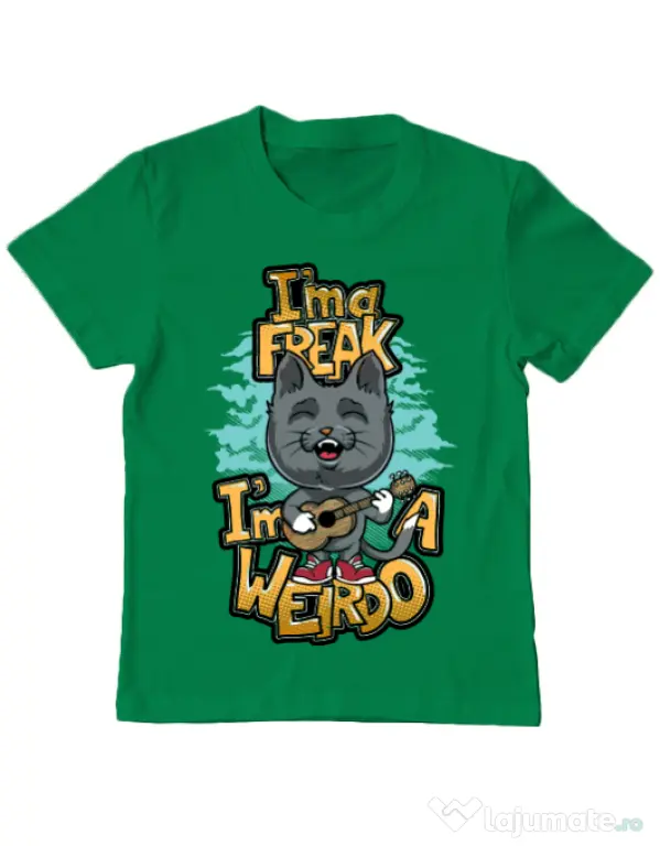 Tricou ADLER copil I am a freak Verde mediu